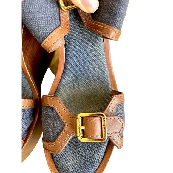 Tory Burch Florian High Wedge Sandal Size 7 - Picture 9 of 15